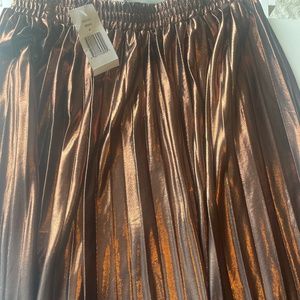 Pleated Metallic Skirt